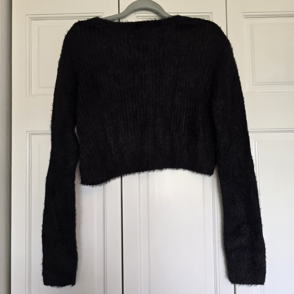 Jun & Ivy Black Eyelash Crop Button-Up Cardigan - Picture 8 of 10